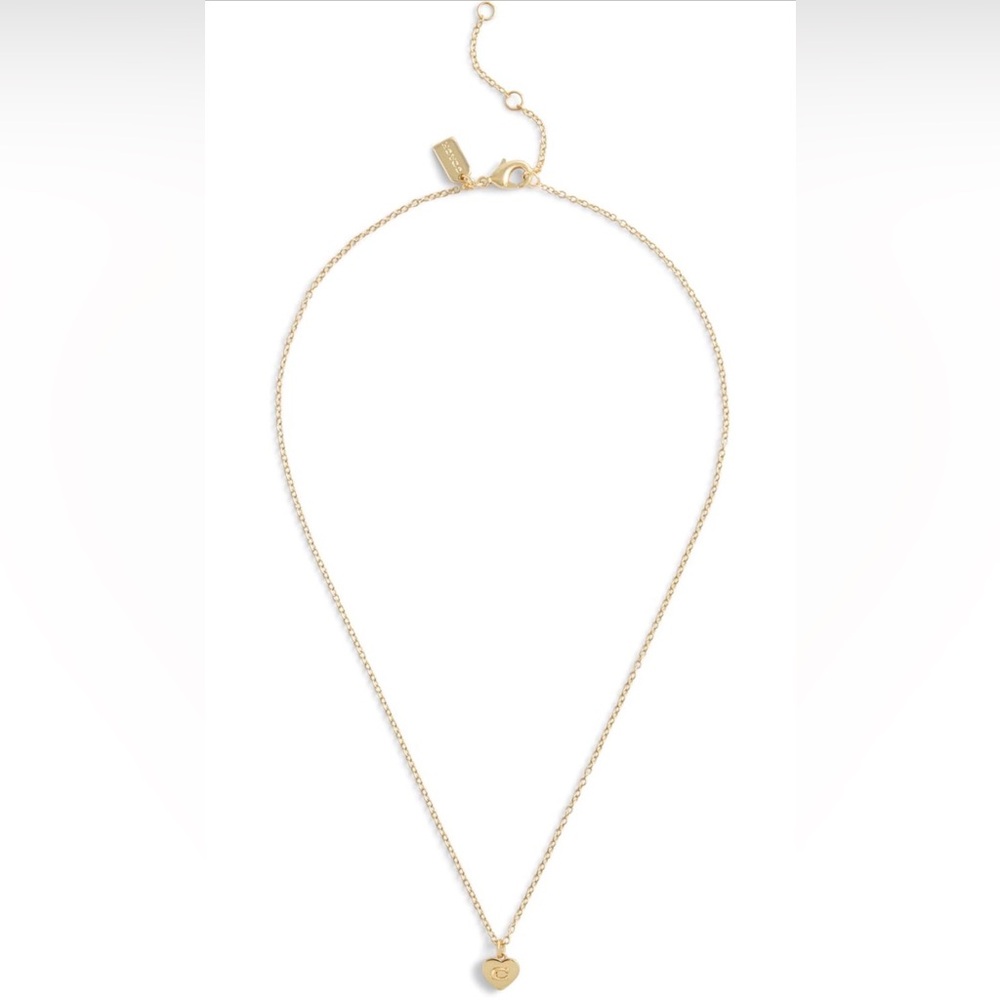 Coach Gold Heart C Pendant Necklace - Picture 3 of 6